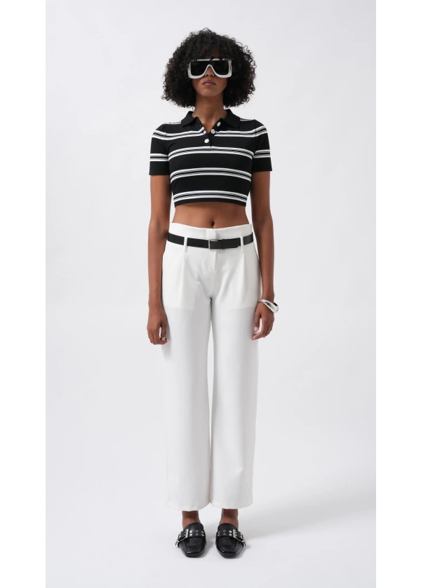 Kemerli Yüksek Bel Pantolon 