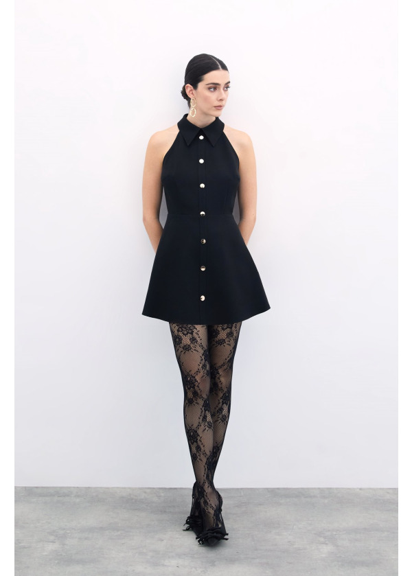 Çıtçıtlı Kısa Elbise