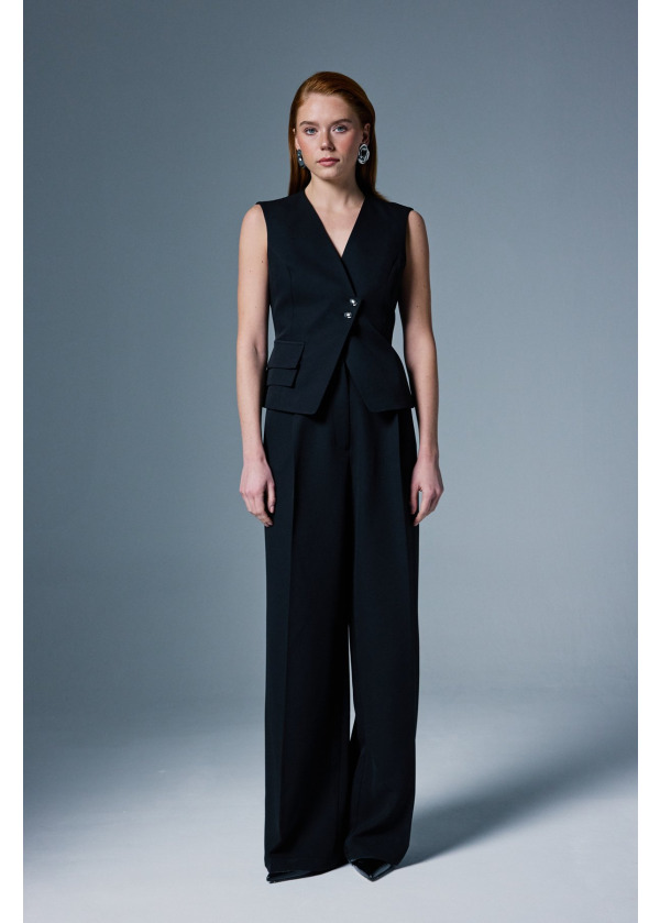 Siyah sofia yelek pantolon takım 