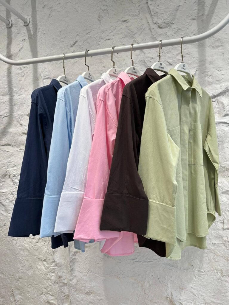 Kolu katlamalı poplin oversize gömlek