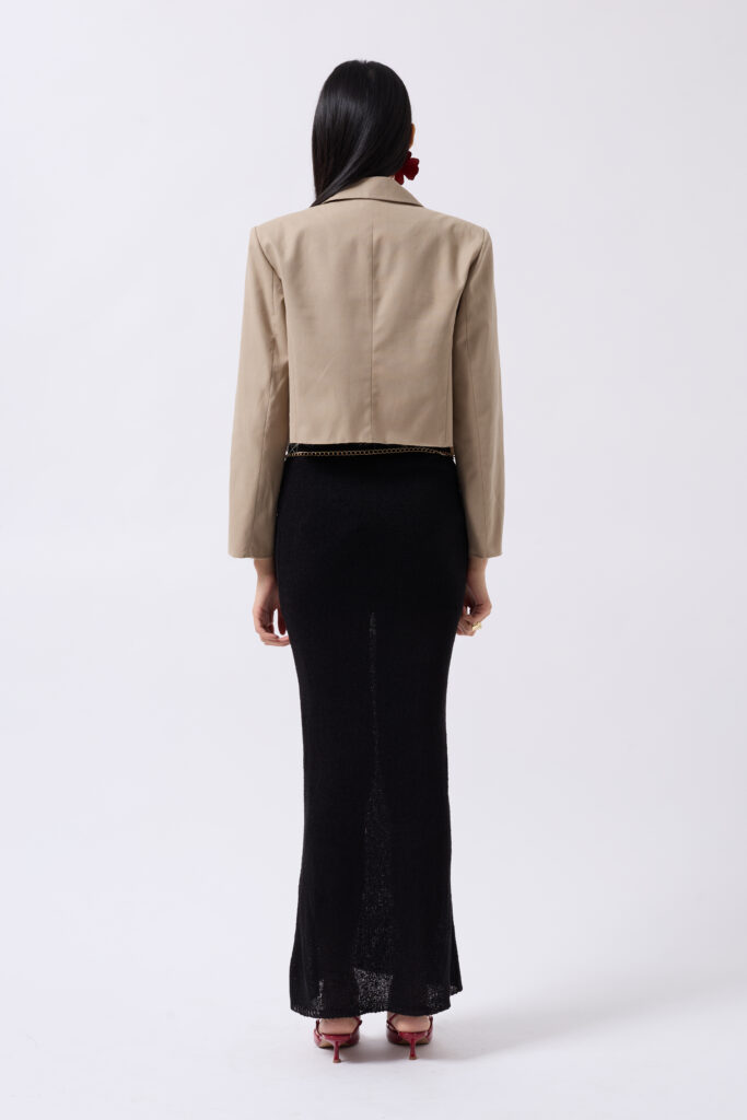 Crop Pamuklu Blazer Ceket